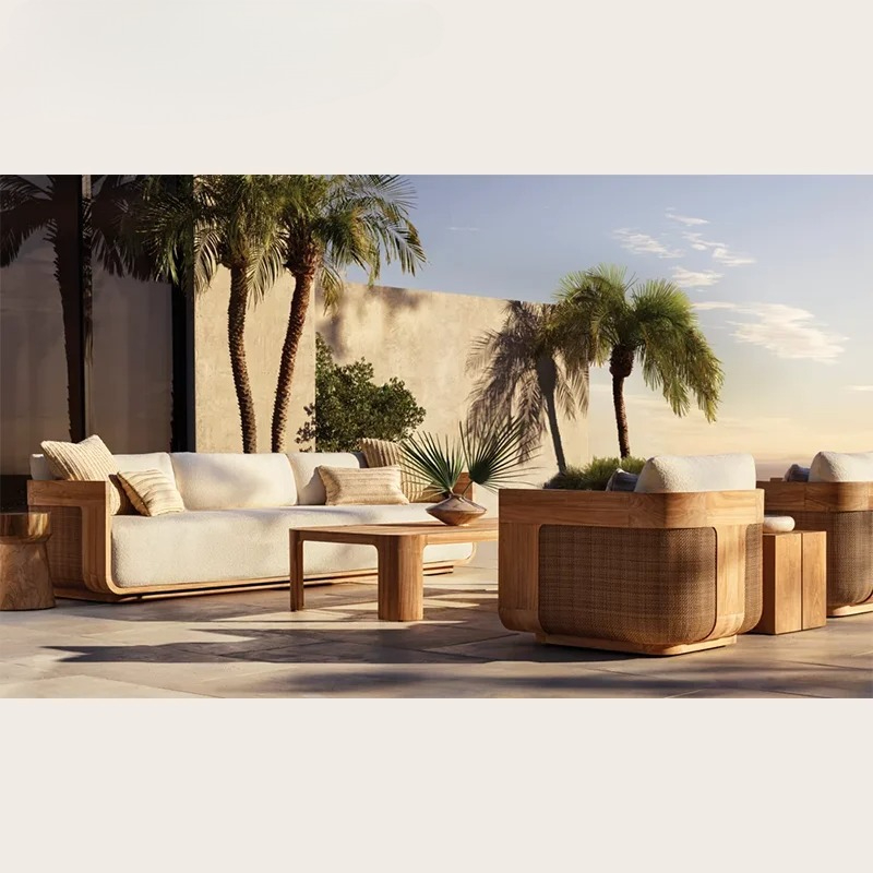 Outdoor Furniture Luxury - Outdoor Teak Bankstel Tuinmeubelen Voor Zwembad