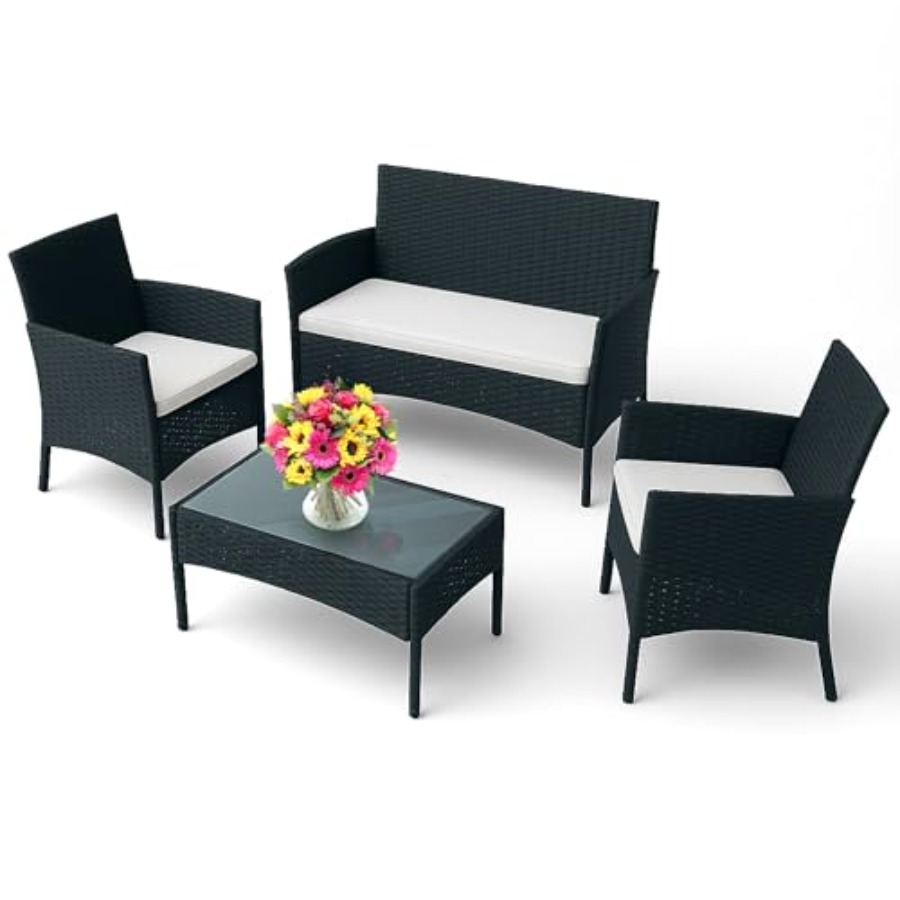 Outdoor Furniture Loveseat - 4-delige tuinmeubelset - Tuinset met 2