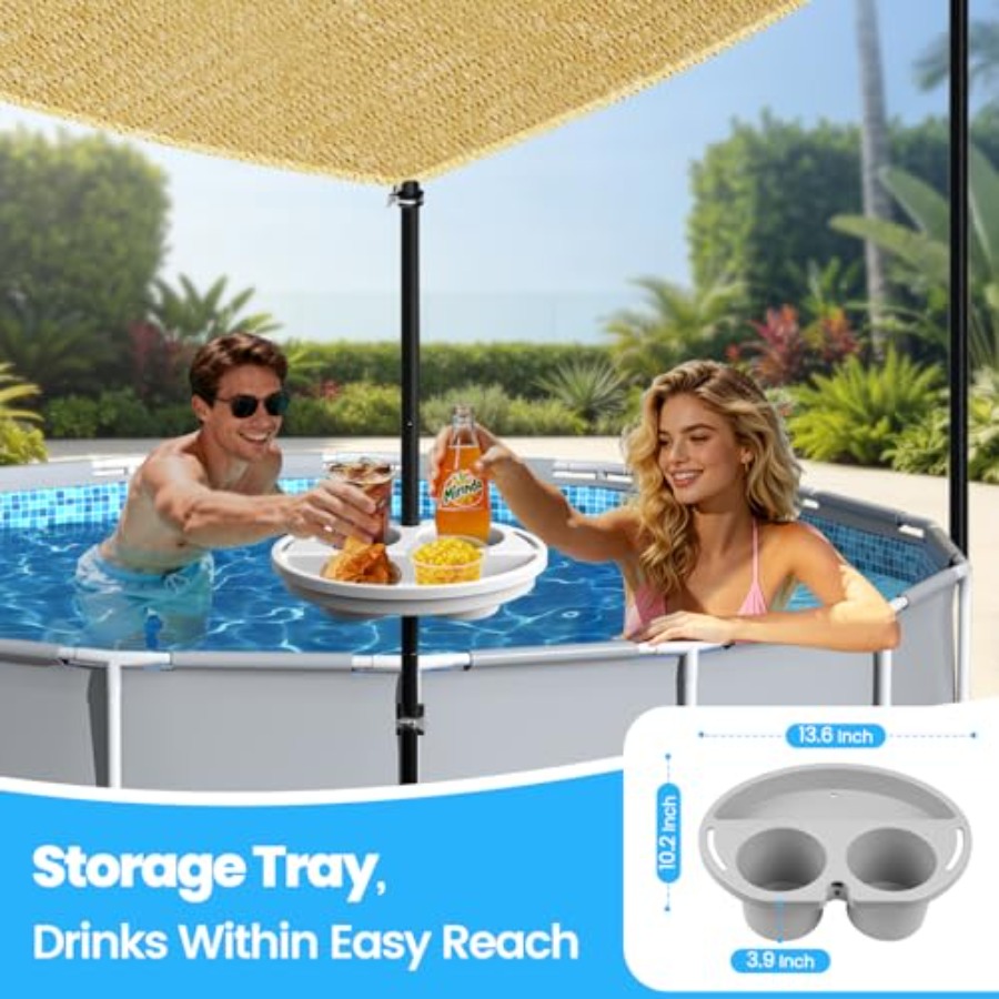 Sun Sail Shade - Buitenzonnescherm met palen voor terras, patio,