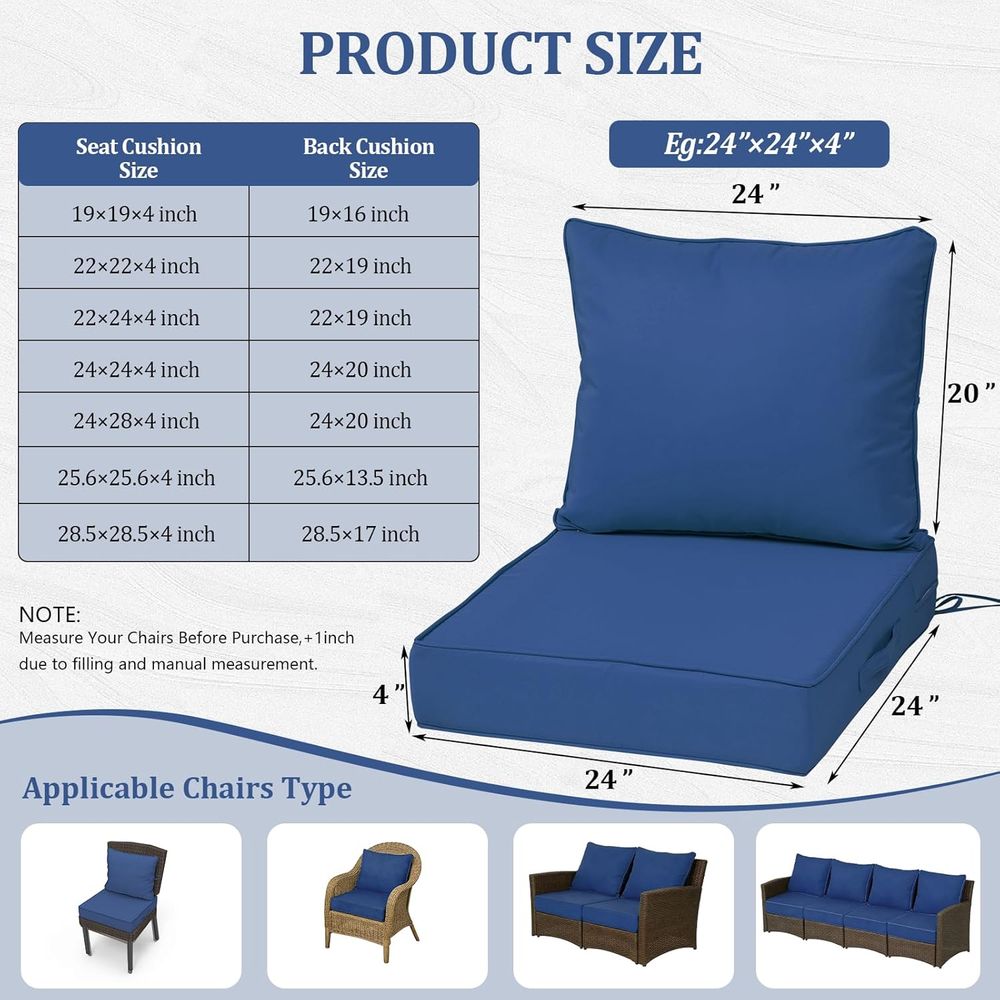 24x24 Outdoor Diepe Zitkussens - Outdoor Furniture Cushion recensie en prijs