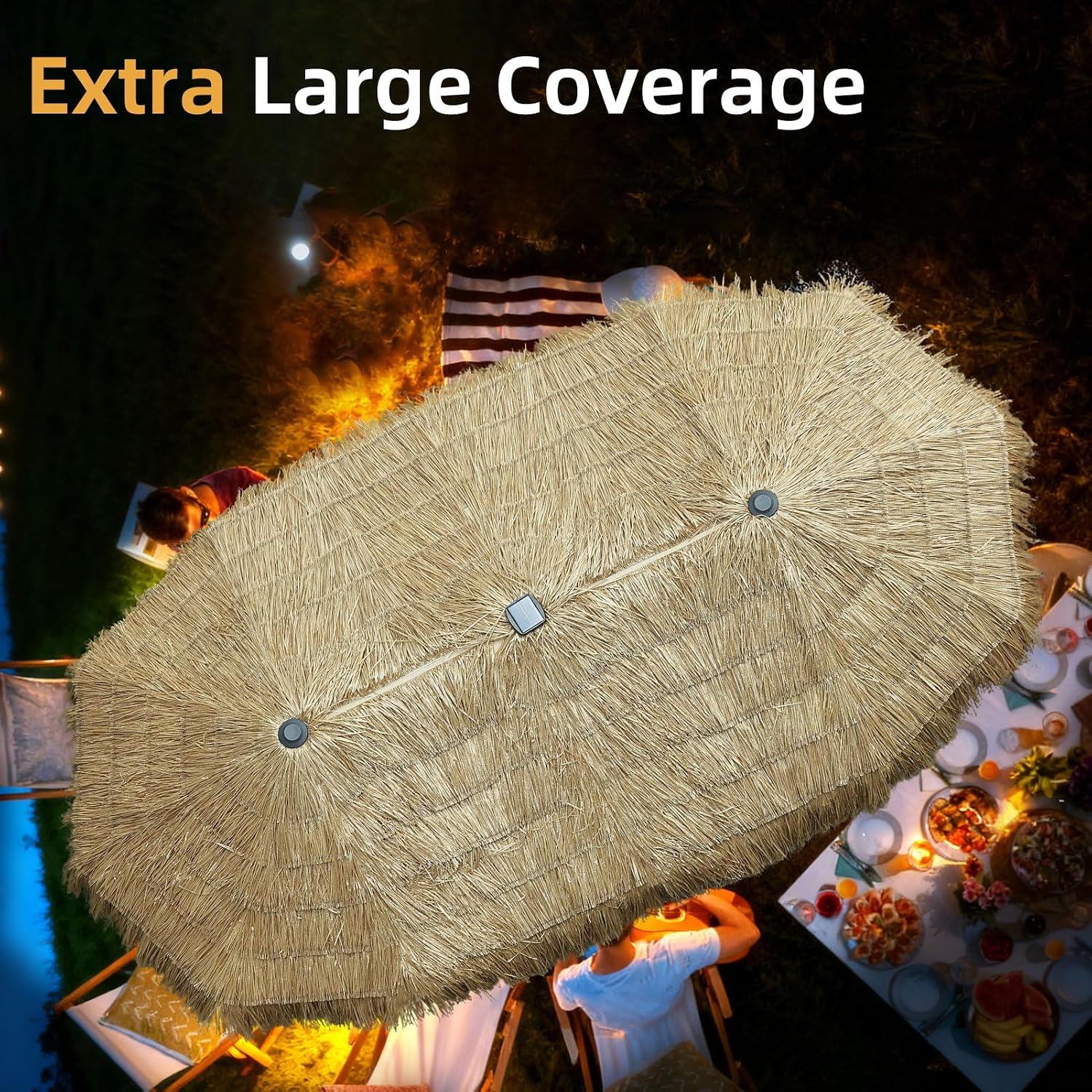 13ft rieten parasol met zonnev - Outdoor Furniture Umbrella recensie en prijs