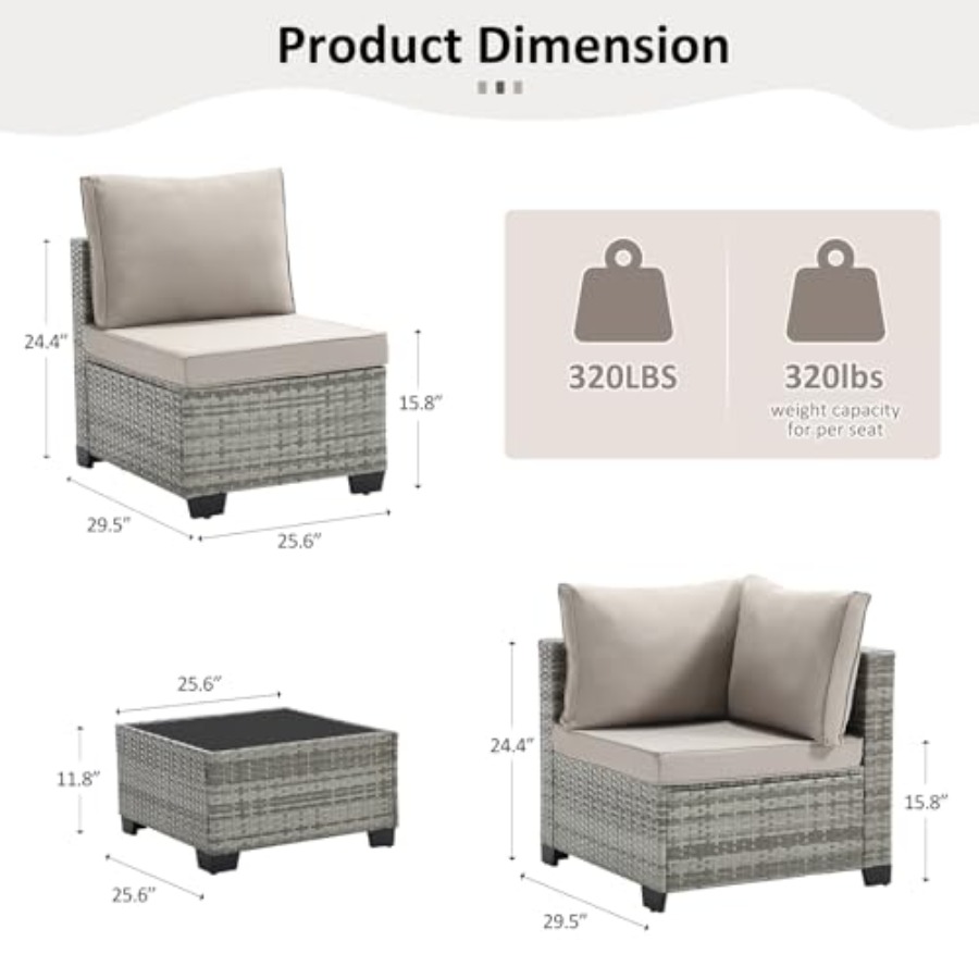 Buitenmeubelset van wicker, mo - Outdoor Furniture Loveseat recensie en prijs