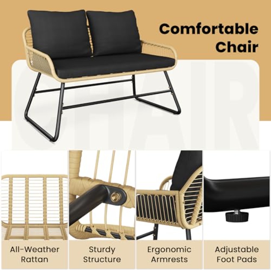 Tuinmeubelset, Buiten Wicker C - Outdoor Furniture Loveseat recensie en prijs