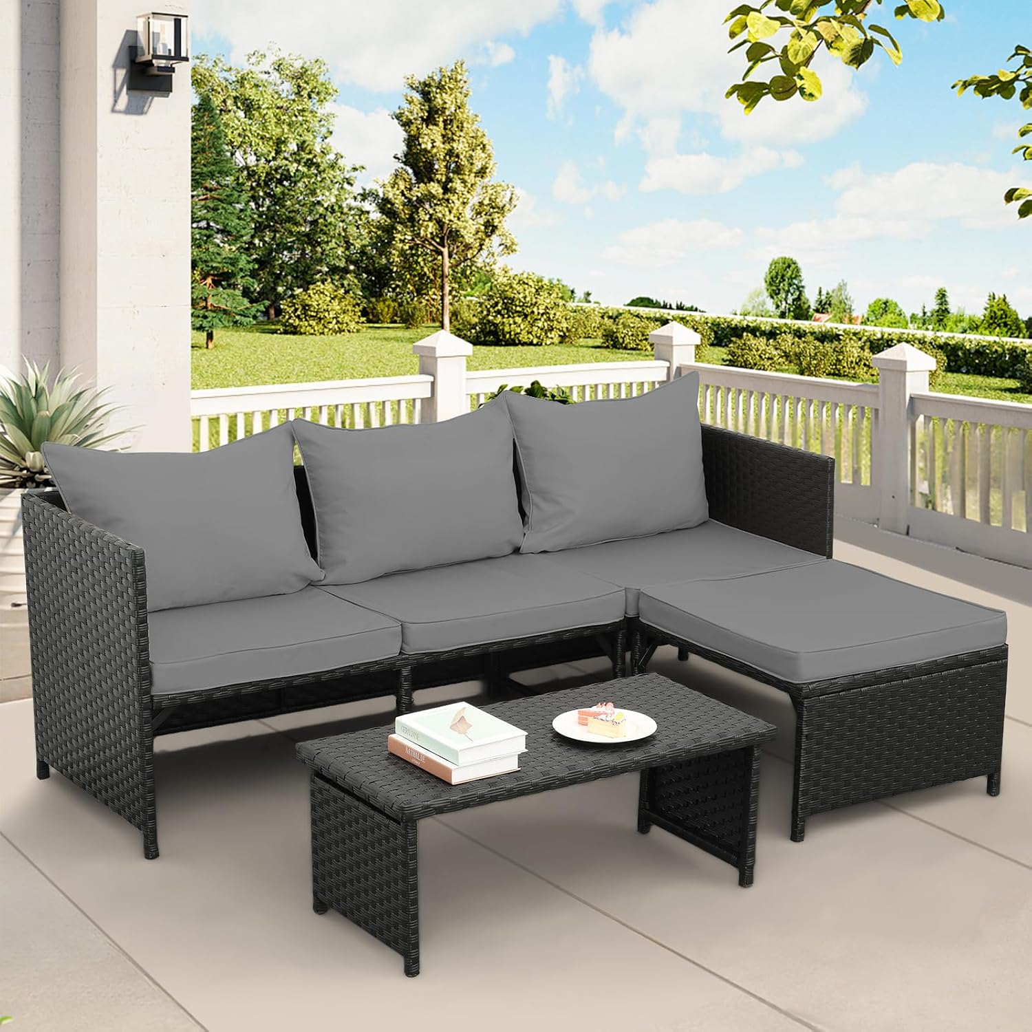 3-delige buiten PE rotan patio - Outdoor Furniture Loveseat recensie en prijs