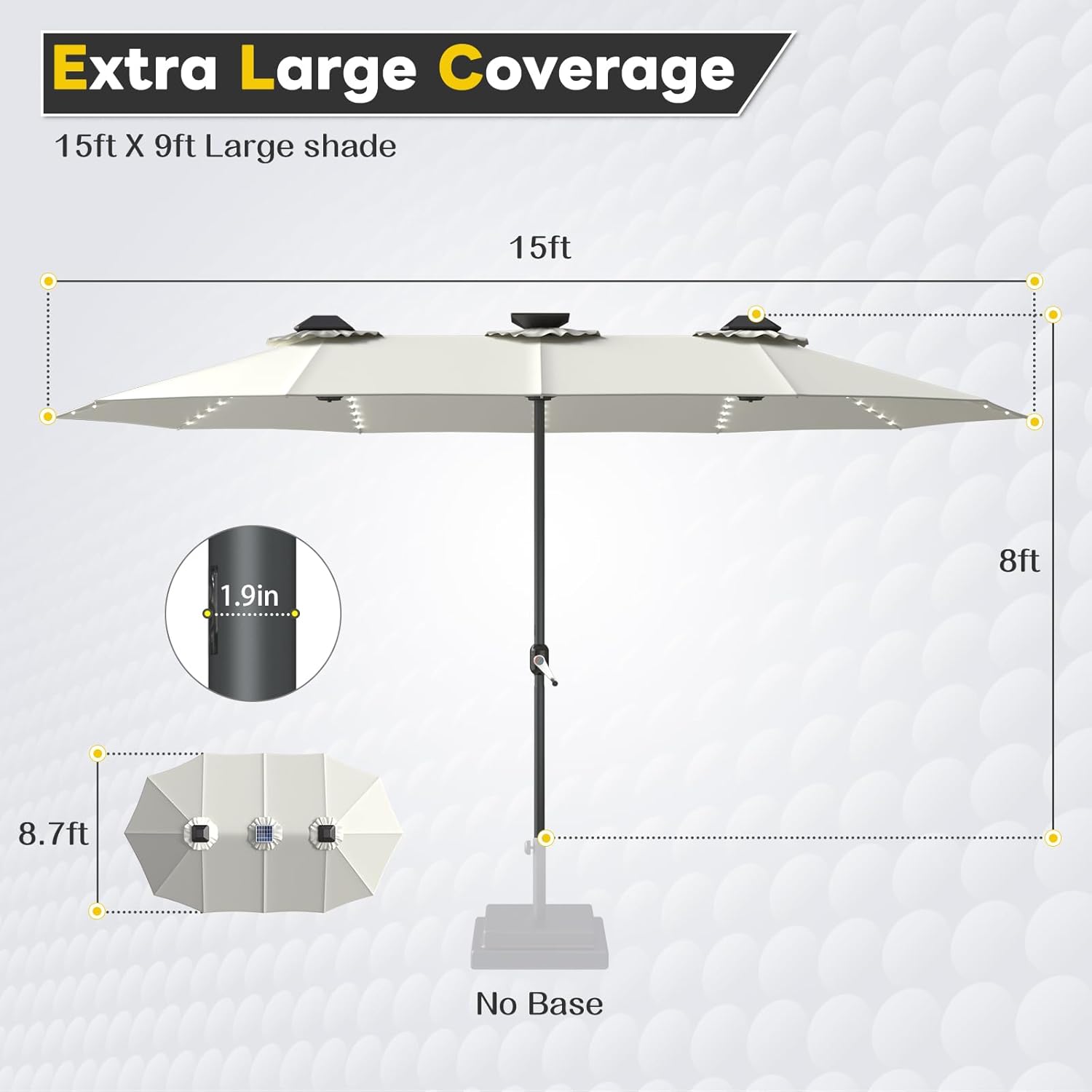15ft rechthoekige terrasparapl - Outdoor Furniture Umbrella recensie en prijs