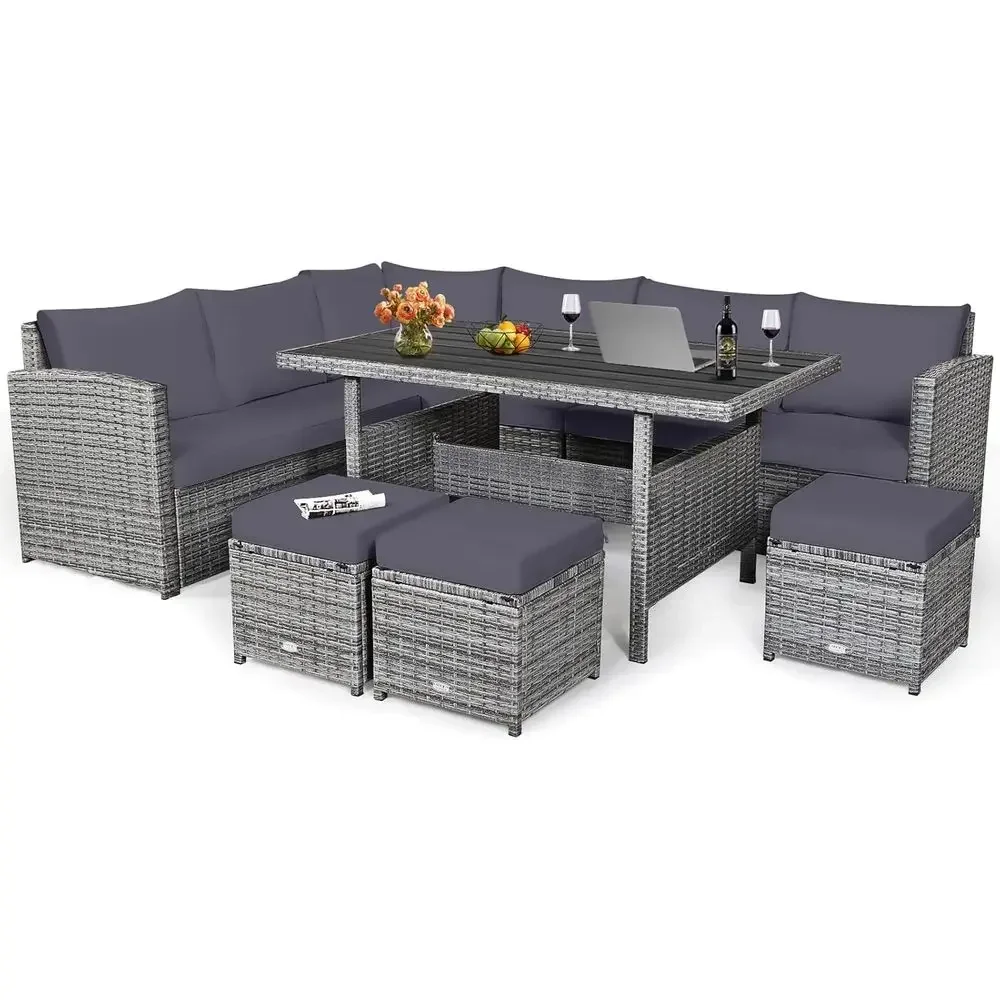 Grijze 7-delige rotan tuinmeub - Outdoor Furniture Balcony recensie en prijs