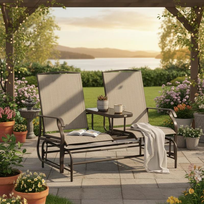 Patio Glider Schommelstoel 2-p - Outdoor Furniture Loveseat recensie en prijs