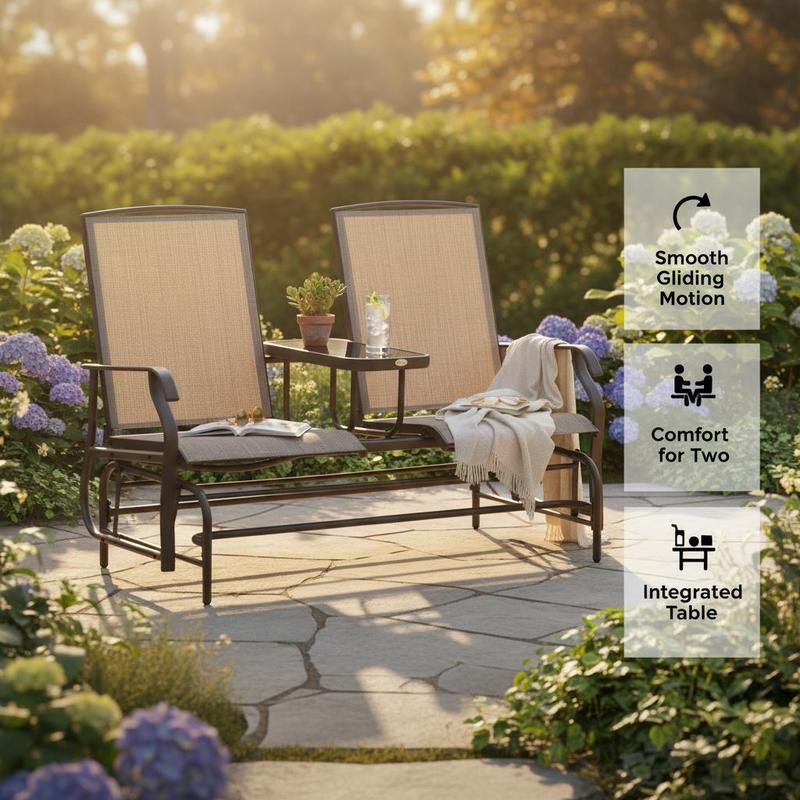 Patio Glider Schommelstoel 2-p - Outdoor Furniture Loveseat recensie en prijs