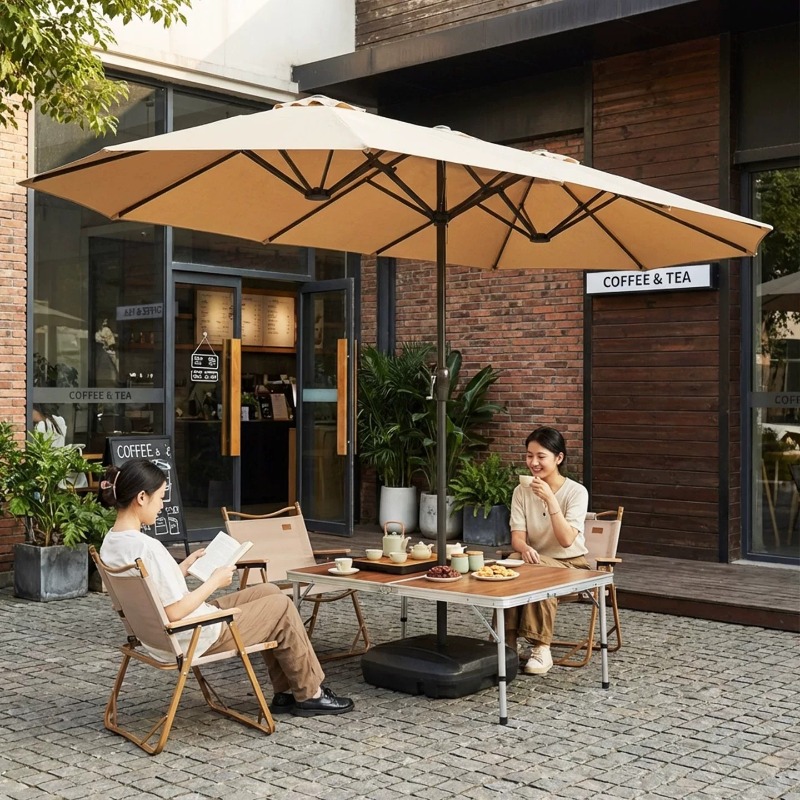 Buitenparasol met grote centra - Outdoor Furniture Umbrella recensie en prijs