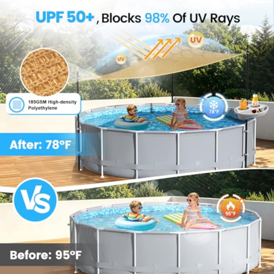 Buitenzonnescherm met palen vo - Sun Sail Shade recensie en prijs