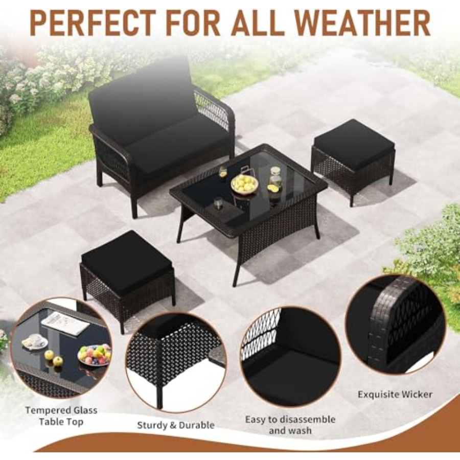 Tuinmeubelset Buiten Rieten St - Outdoor Furniture Loveseat recensie en prijs