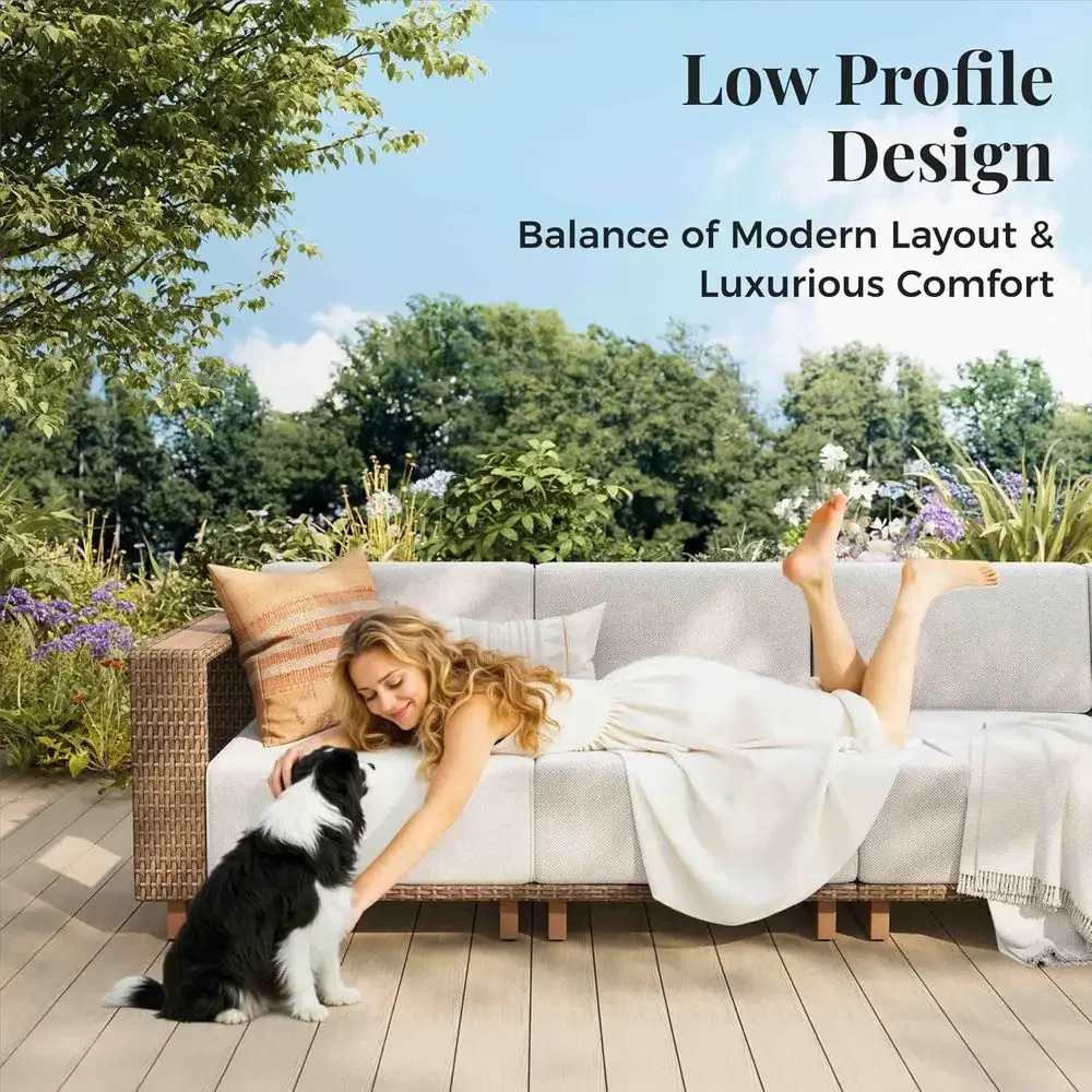 6-delige rieten bankstel voor  - Outdoor Furniture Luxury recensie en prijs
