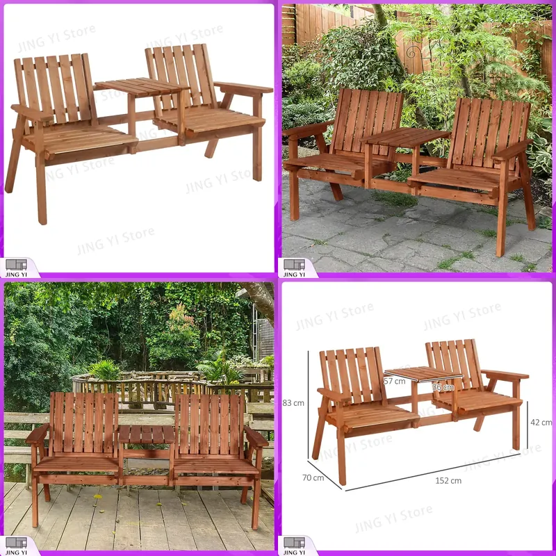 2-zits houten tuinbank, buiten - Outdoor Furniture Loveseat recensie en prijs